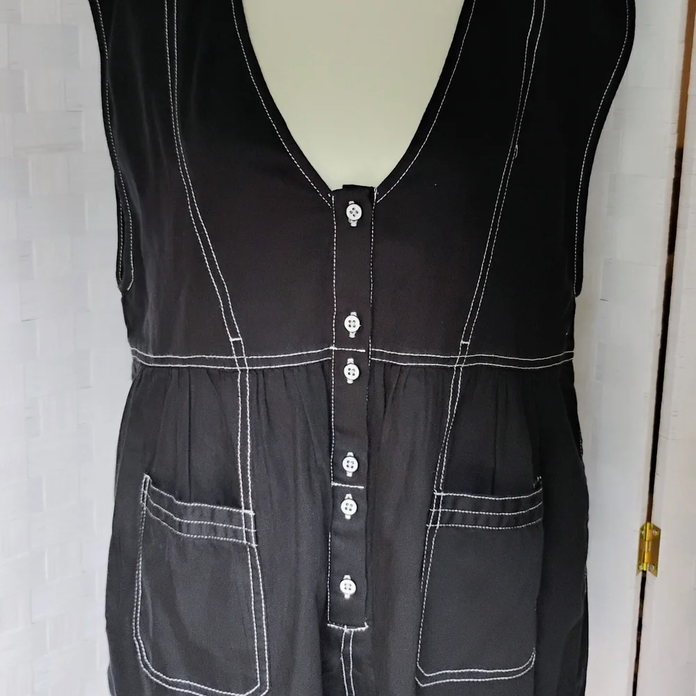 Free People Black Sleeveless Dress with White Stitching - Picture 7 of 7